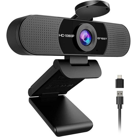 EMEET 1080P Webcam with Microphone and Adapters