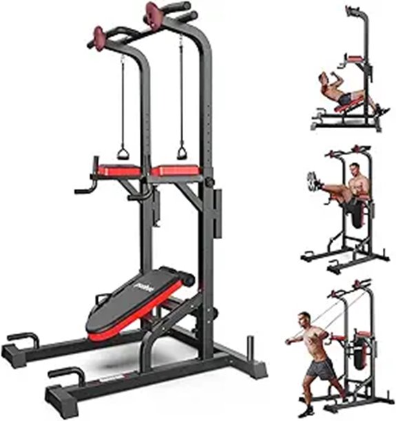 Pooboo Power Tower Dip Station & Pull-Up Bar