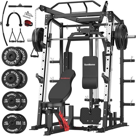 SunHome Smith Machine and Power Cage for Home Gym