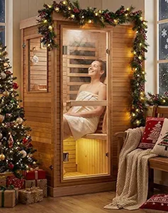 PAETA Infrared Sauna for Home with Bluetooth & Chromotherapy