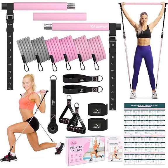 Pilates Bar Kit with Resistance Bands for Home Workout