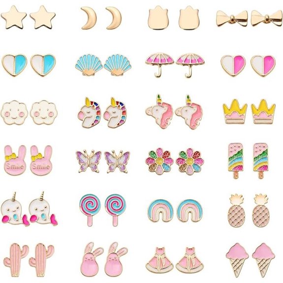 Hypoallergenic Stud Earrings Set for Sensitive Ears