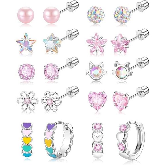 Hypoallergenic Surgical Steel Screw Back Stud Earrings