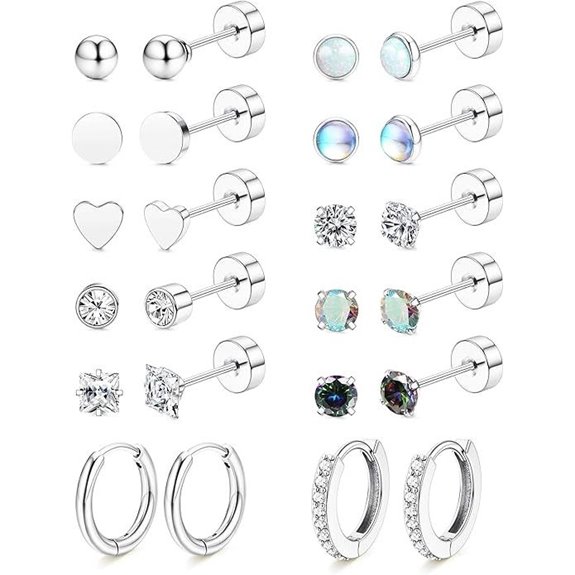 LOLIAS Hypoallergenic Steel Flat Back Earrings for Women