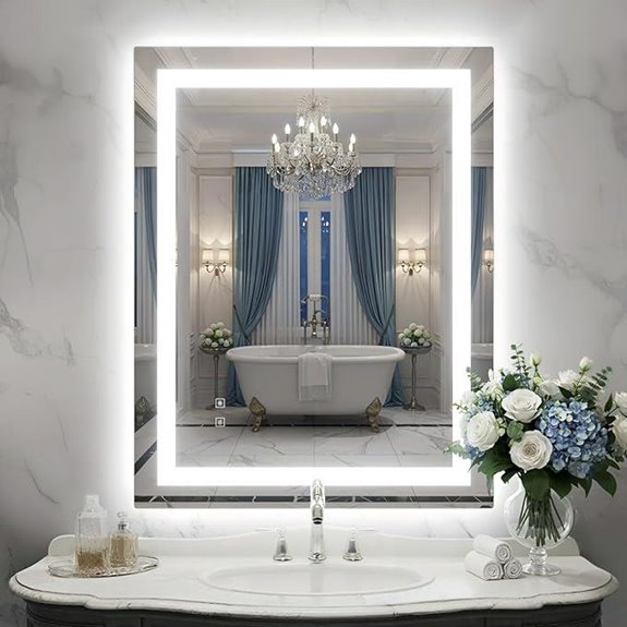 LED Bathroom Mirror with Lights Anti-Fog Memory Function