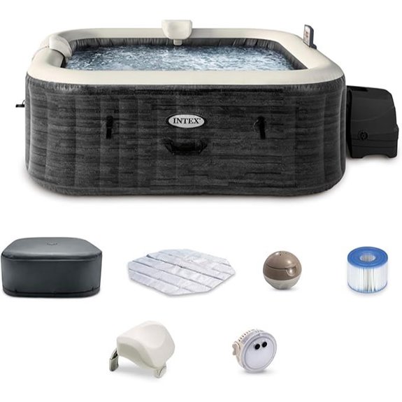 Intex Greystone Deluxe Inflatable Hot Tub (4 Person)