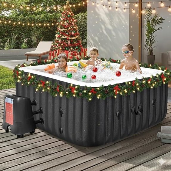 NAIZEA Inflatable Hot Tub for 4-6 People
