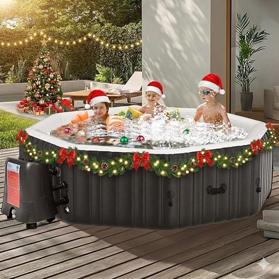 NAIZEA Inflatable Hot Tub with Jets and Cover