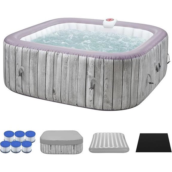 Inflatable Hot Tub for 4-6 with Jets and Cover