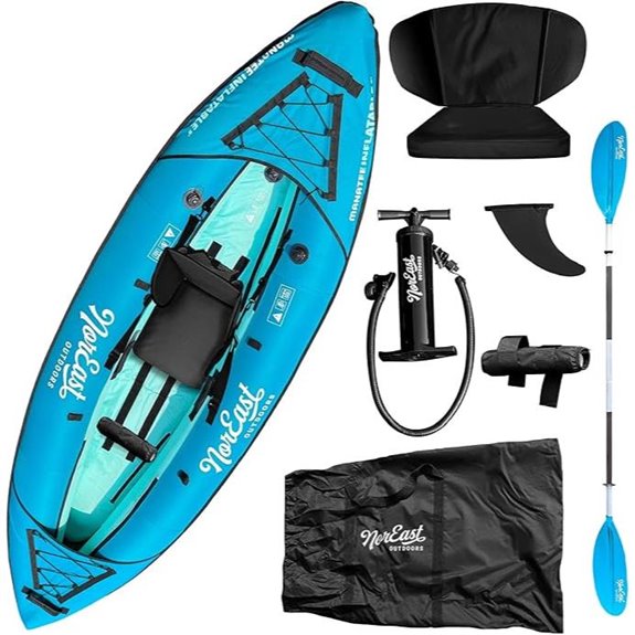 Inflatable Kayak Package with Seat Paddle and Accessories