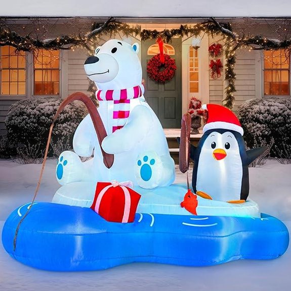 Joiedomi 6FT Inflatable Polar Bear & Penguin Yard Decor