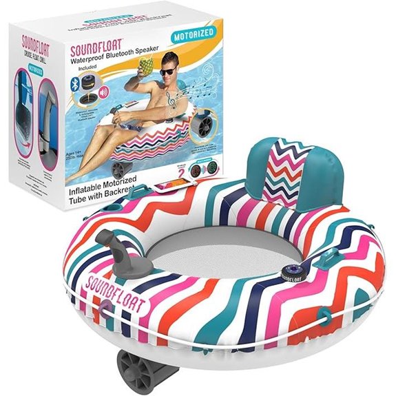 Inflatable Pool Float with Bluetooth Speaker and Motor