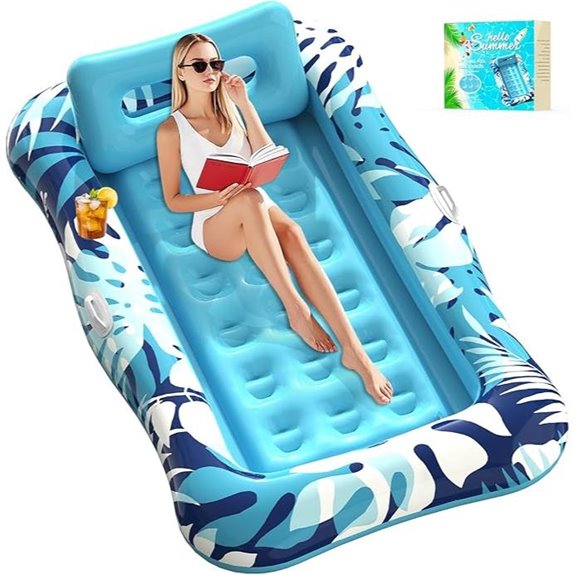 XL Inflatable Pool Float with Pillow and Water-Filled Mattress