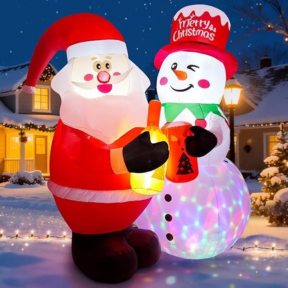 Meland 7FT Inflatable Santa & Snowman Holiday Decor