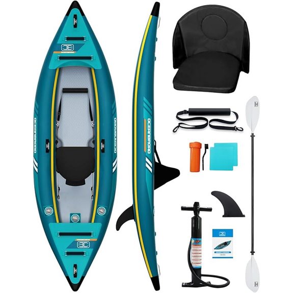 Oceanbroad Inflatable Sit-in Kayak with Paddle and Accessories