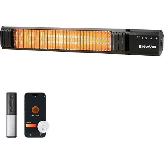 1500W Infrared Patio Heater with Remote and Timer