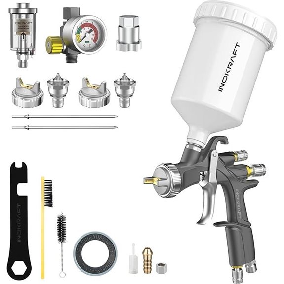 InoKraft D1 LVLP Air Spray Gun Kit with Nozzles