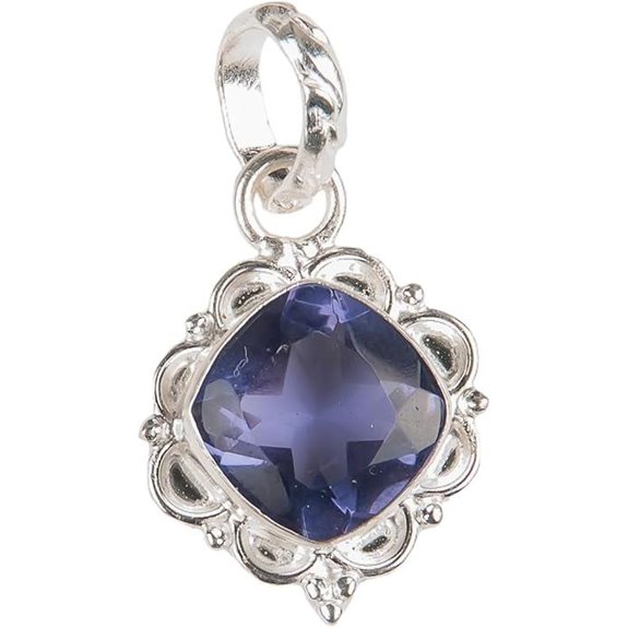 IOLITE Sterling Silver Pendant Necklace for Unisex