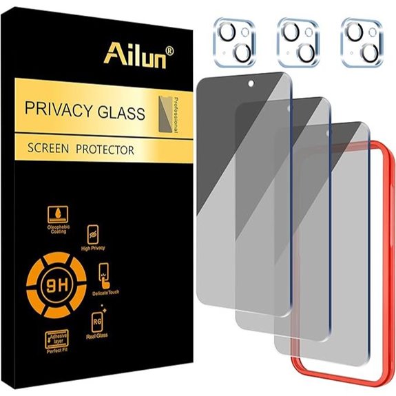 Ailun 3-Pack Privacy & Camera Lens Protectors for iPhone 15