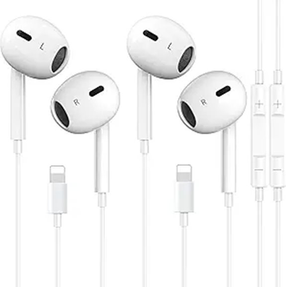 Wired Earbuds for iPhone with Microphone & Noise Reduction