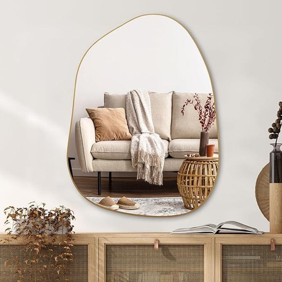 PERFNIQUE Irregular Gold Wall Mirror 32x24