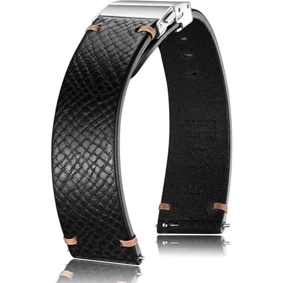 Getalia Italian Leather Watch Band with Folding Clasp