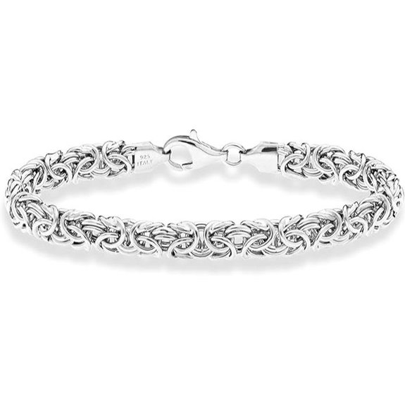 Miabella Italian Sterling Silver Byzantine Bracelet