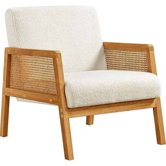 Yaheetech Ivory Boucle Fabric Accent Chair
