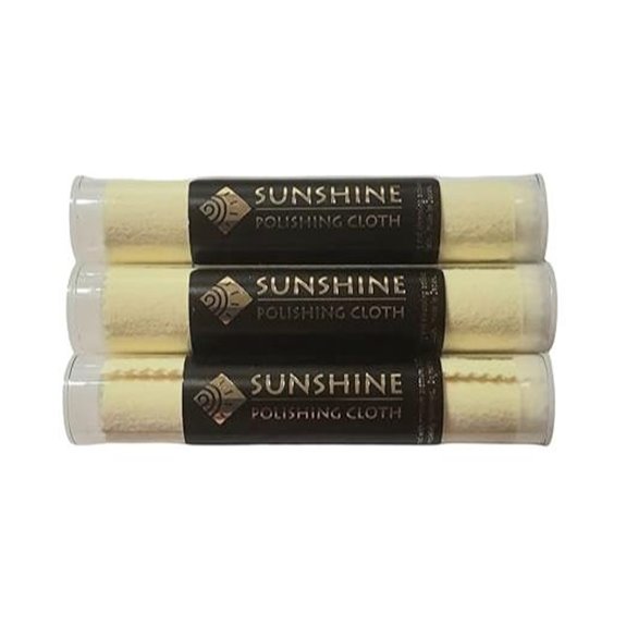 Sunshine 3 Polishing Cloths Jewelry Cleaner Tube Silver Brass Gold Copper
