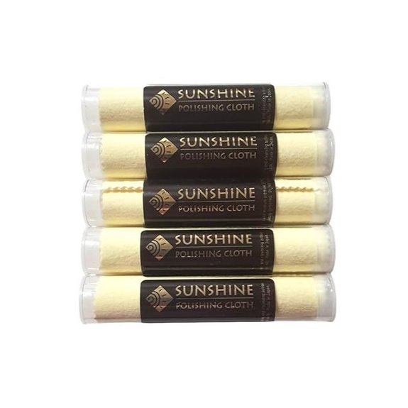 Sunshine 5 Polishing Cloths Jewelry Cleaner Tube Silver Brass Gold Copper