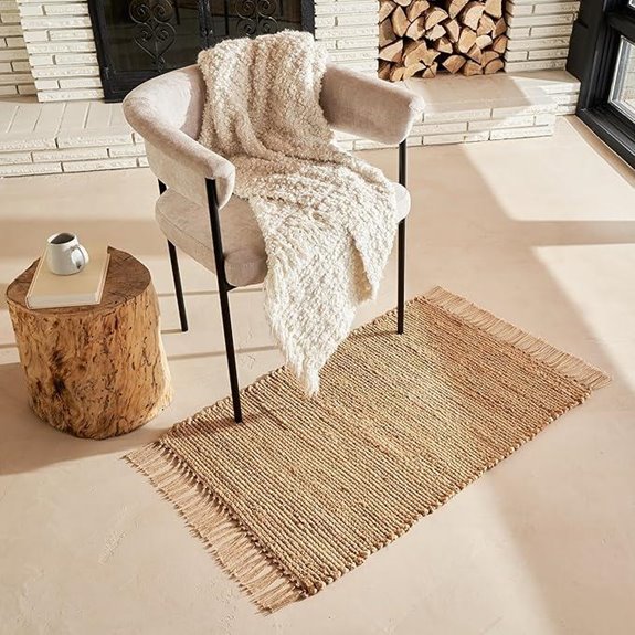 KIBAGA Jute Rug for Entry Kitchen Living Room