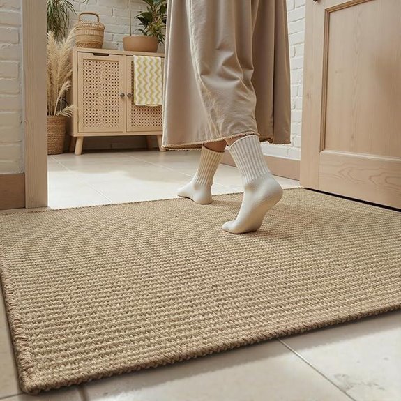 Jute Indoor Front Door Mat Welcome Rug 17x30