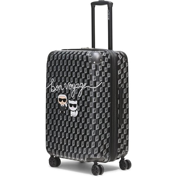 Karl Lagerfeld Paris Unisex Luggage Suitcase,Black/Grey,Medium