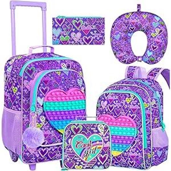 AGSDON Kids Luggage Set with Wheels and Love