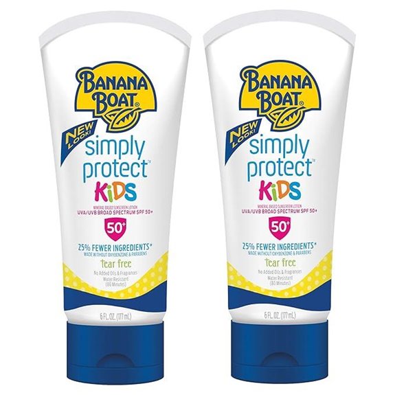 Banana Boat Kids Mineral Sunscreen SPF 50 Twin Pack