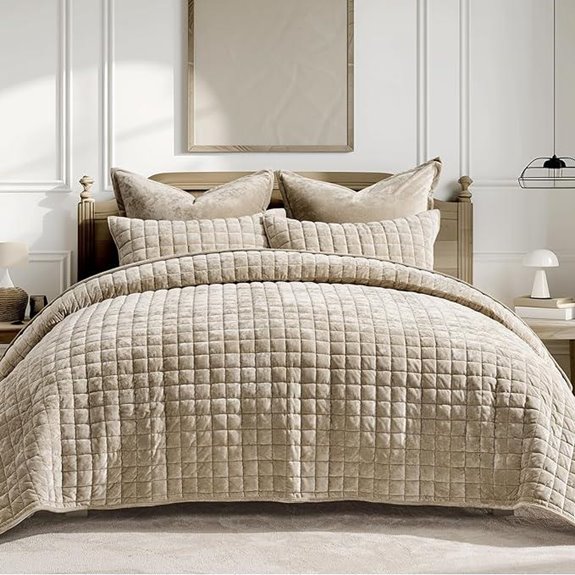 RECYCO Velvet Quilt Set King Size with Shams