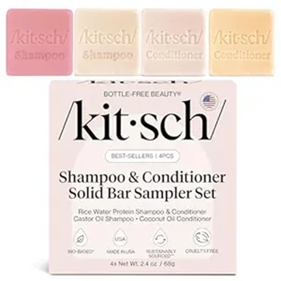 Kitsch Shampoo & Conditioner Set - 4pc Hair Care Sampler