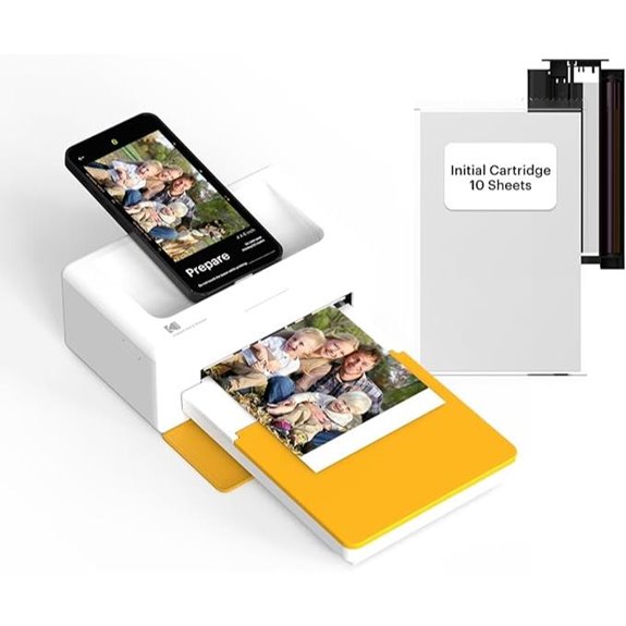 KODAK Dock Plus 4PASS Instant Photo Printer (4x6 inches) + 10 Sheets