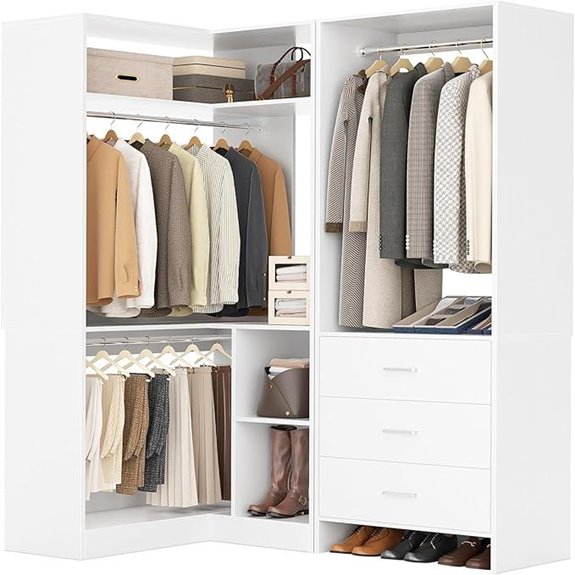 l shaped closet organizer set