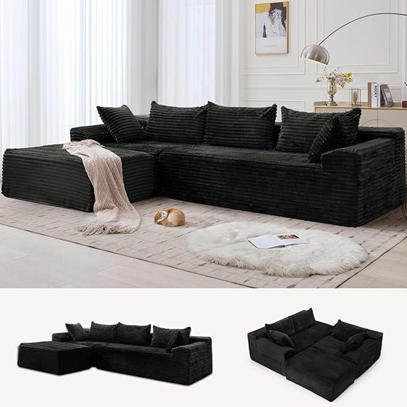 108 L-Shape Sectional Couch with Pockets