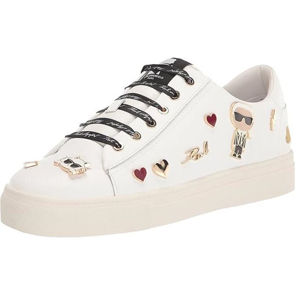 Karl Lagerfeld Womens Cate Pins Lace Up Platform Sneaker