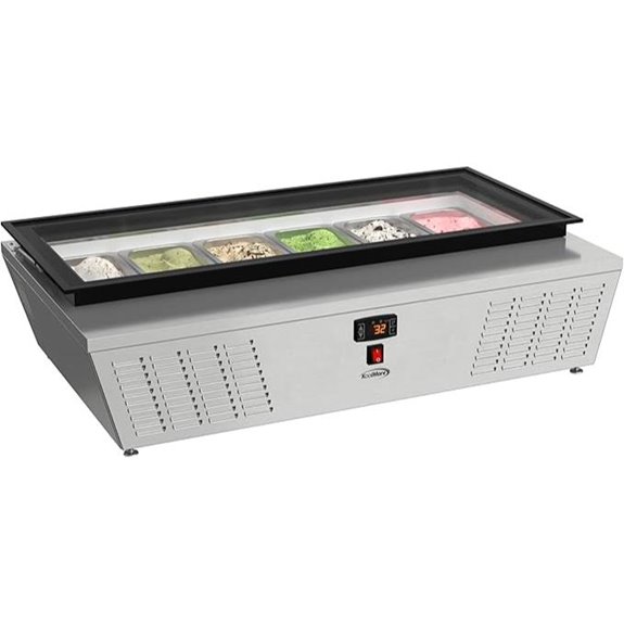 KoolMore 45-Inch 6-Pan Ice Cream Display Freezer