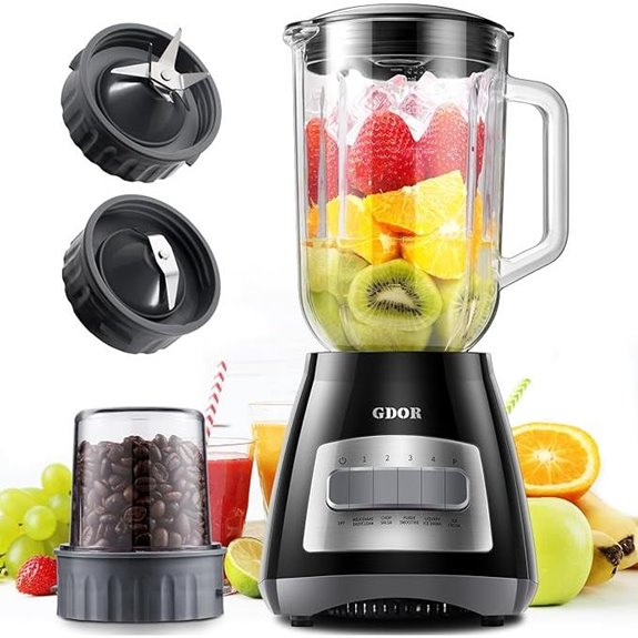 GDOR 52oz Glass Blender & Grinder 9 Functions