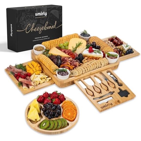 SMIRLY Charcuterie Board Set - Large Bamboo Cheese
