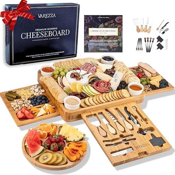 Large Bamboo Charcuterie Board with Accessories