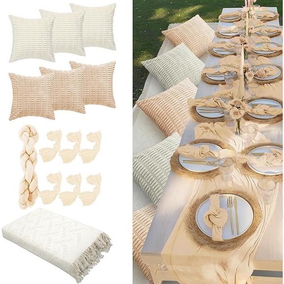 Extra Large Boho Picnic Blanket with Accessories