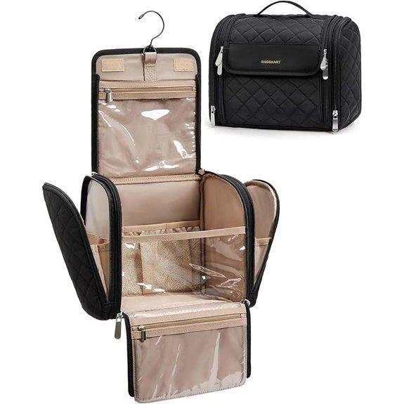 BAGSMART Makeup Bag with Hook and Large Capacity