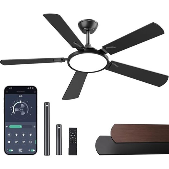OJX 52-Inch Ceiling Fan with Lights and Remote
