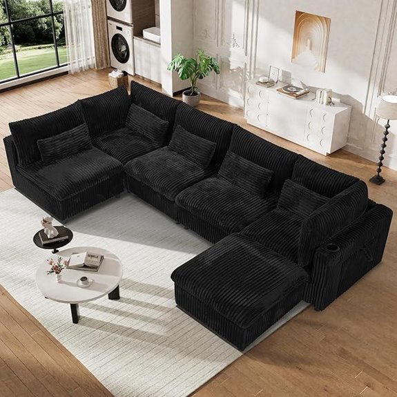 Oversized Cloud Sectional Sofa Set with Ottoman & Features