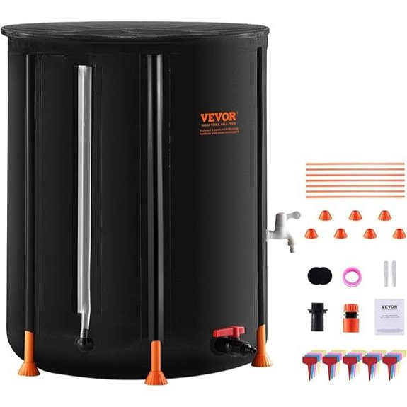 VEVOR 100-Gallon Collapsible Rain Barrel with Spigots
